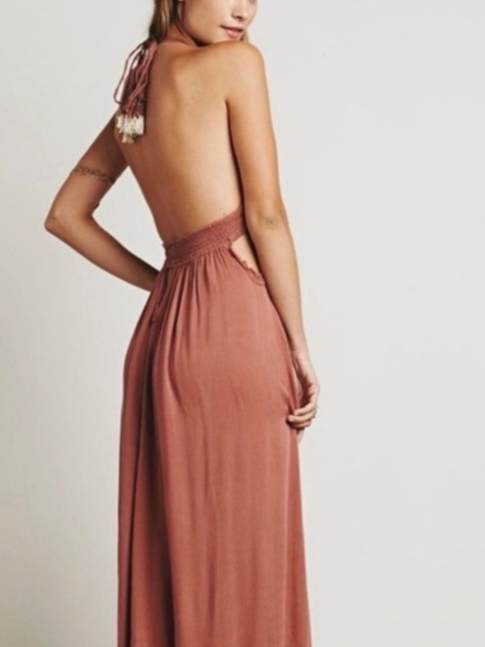 Free People Look Into the Sun Maxi Dress in Warm Rust. Women’s Large - Picture 4 of 11